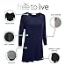 Free to Live 3 Pack 3/4 Sleeve Tunic Tops for Women Casual Long Shirts Loose Fit Dressy to Wear with Leggings Travel Clothes (XL, Black, Charcoal, Navy)