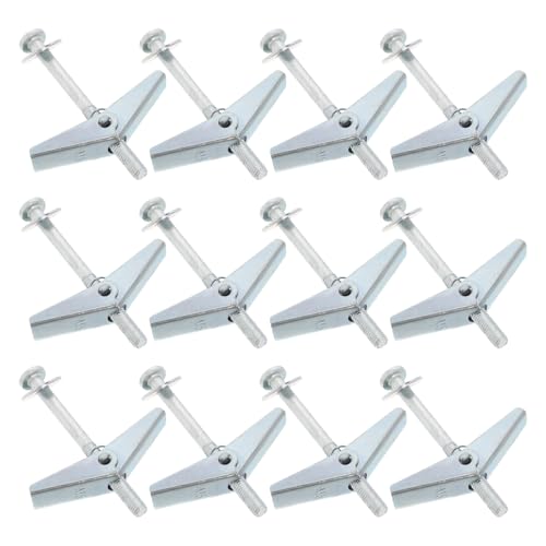 LOGOFUN 30PCS Airplane Bolts Hollow Wall Anchors Fiber Board Fixings Petal Screw Fasteners with 16mm Hole for Home Decor Mounting Supplies