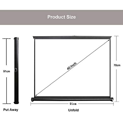 Pantalla de proyección de 40" HD 4:3 portátil y plegable para mini proyectores domésticos 3