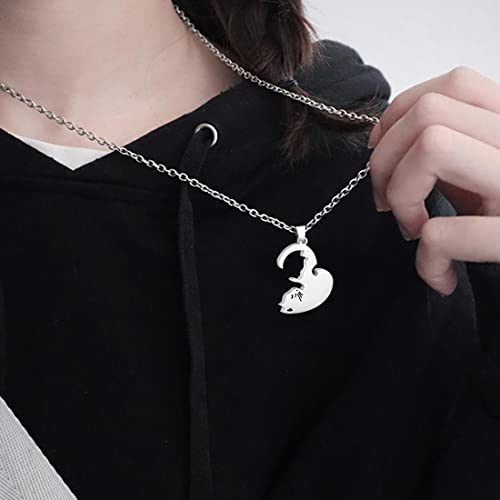 Teegxddy Collana in acciaio al titanio da 2 pezzi