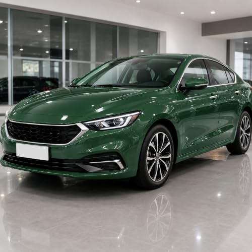 Image of WISDOM Olive Green Glossy Vehicle Wrap Vinyl High Gloss Finish Easy Apply Air-Release Weatherproof DIY Car & Motorcycle Wrap (Olive Green Glossy, 20 Inch X 12 Feet)