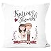 SpecialMe® personalisierbares Kissen zur Hochzeit mit Namen und Datum Ehepaar Hochzeitsgeschenk Kissenhülle weiß Unisize