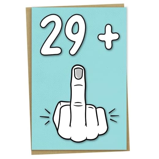 Tarjeta de 30 cumpleaños, 29 + 1 hoy, divertida tarjeta de cumpleaños para mujeres u hombres de 30 años, interior en blanco