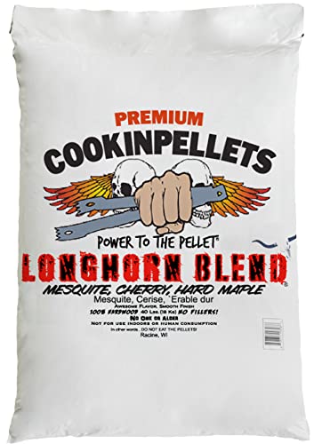 CookinPellets Longhorn Blend Mesquite Cherry & Hard Maple BBQ Grill Wood Pellets for Pellet Grill & Pellet Smoker 40 Lb Bag