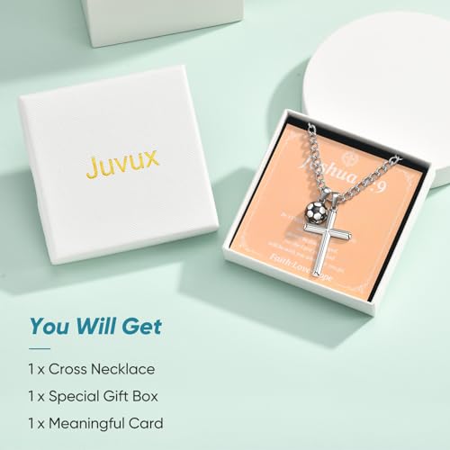 Soccer Cross Necklace for Boys, Stainless Steel Christian Sports Jewelry - image 7