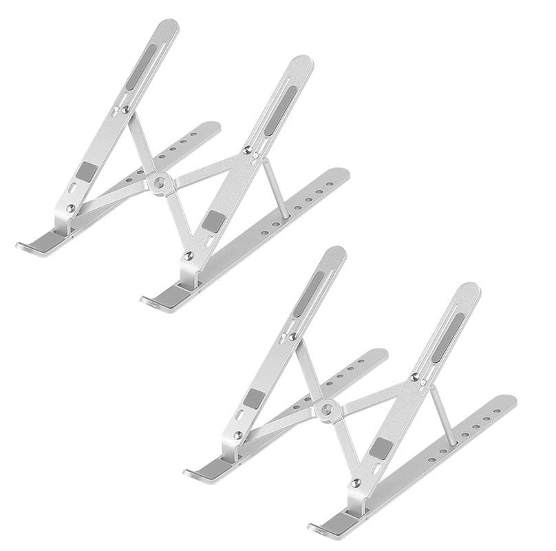 RaptasRaptas (Pack of 2 Laptop Stand/Laptop Holder Riser/Computer Tablet Stand 6 Angles Height Eye-Level Adjustable Aluminum Ergonomic Foldable Portable Desktop Stand Smart Computer Stand Table
