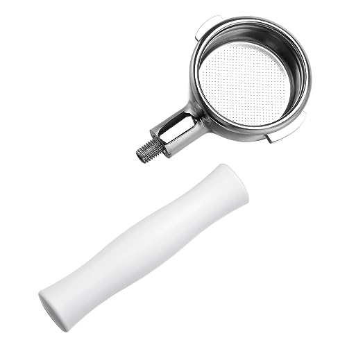 Image of Normcore 58mm Bottomless Portafilter for La Marzocco Espresso Machine - Non-Stick Coating, White Anodized Aluminum Handle - Basket Included