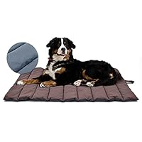 XIAPIA wasserdichte Hundematte für Outdoor, Waschbare Hundematte für Unterwegs, Antistatik, Hygienisch, Faltbares Hundebett, Große Reisedecke für Haustier 110x68 cm (Braun/Blau)