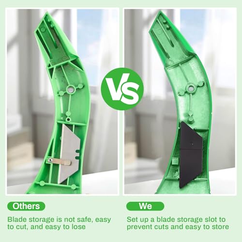 Image of WILLBOND 8 Pcs Navajas Para Roofing Fixed Blade Roofing Knife, Heavy Duty Utility Knife for Drywall, Vinyl, Carpet Cutting, Metal Roofings Tools with Replacement Hook Blades (Green)