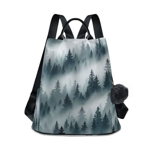 Mochila antirrobo con diseño de pinos para evitar hurtos en el viaje