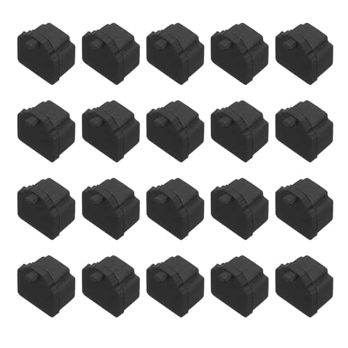 MECCANIXITY Black RJ11 Port Duct Covers Caps, Silicone Anti-Dust Plugs Caps Protector Covers for Computer Digital Socket Printer, Modem, Router, Telephone Jack, Pack of 100
