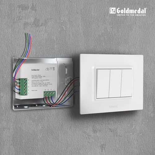 Image of Goldmedal WiFi 3 Node Smart Switch |Compatible with Alexa,Google Assistant|No Hub Required |Home Automation|(White)