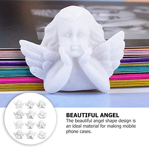 WINOMO 40Pcs Bebê Anjo Flatback Cabochão de Resina Encantos Branco para Fazer Jóias Scrapbooking Enf