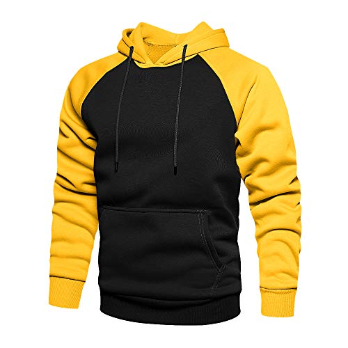 TOLOER Pullover Hoodie Men Blend Fleece Long Sleeve Sweatshirt with Kangaroo Pockets