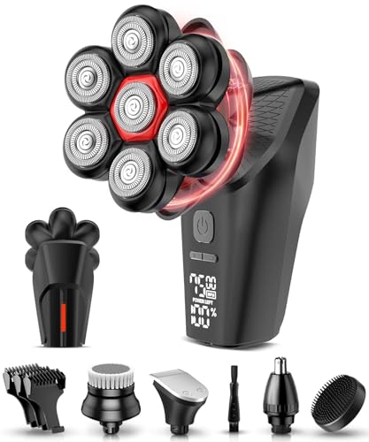 GLLAVA Head Shavers for Bald Men, 7D Head Shaver with LED Display, 3 Adjustable Modes, 10000 RPM High Speed Motor, IPX8 Waterproof, USB Fast Charging, Cimmerian