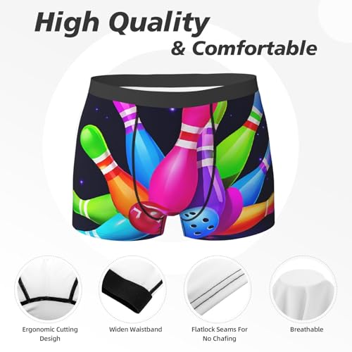 Bowling Balls Print Men'S Breathable Boxer Briefs Soft Stretch Underwear For All-Day Comfort2