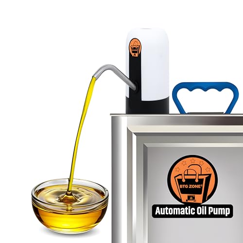 BTG ZONE Automatic Electric Stainless Steel Oil Dispenser Pump for 15 Litre Tin – Rechargeable, USB Charging, Easy Touch Control, Spill Proof for Home & Commercial Kitchen Use (Pack of 1)