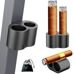 Silicone Cigar Holder for Golf Cart Dual Slot Design with 4 Powerful Magnets, Universal Golf Cart Cigar Holder Magnetic, One-Hand Operation Attach to Metal or Lies Flat Black