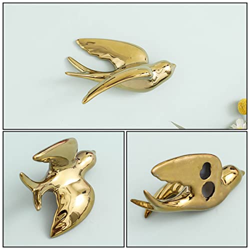 Veemoon 3Pcs Ceramic Birds, Sparrows Wall Sculptures Ceramic Wall Art Decor Bedroom Doves Swallows Wall #TOP7