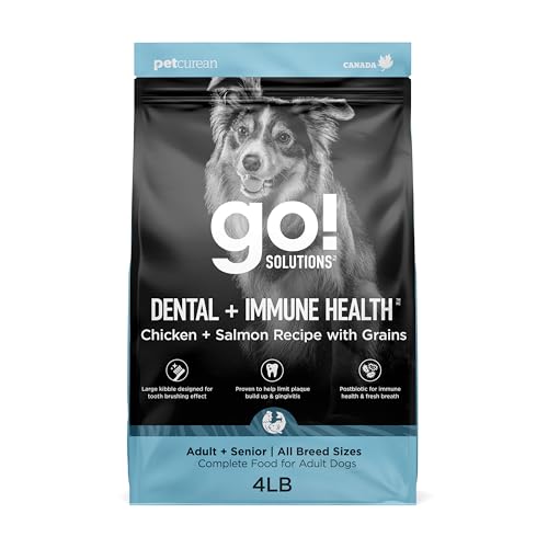 Go! Solutions Dental + Immune Health Chicken + Salmon Dry Dog Food, 4 lb