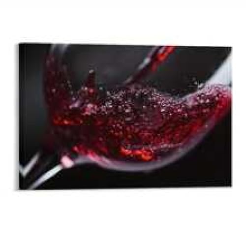 Toile moderne verre de vin rouge affiche art mural nordique salon cuisine 50x70