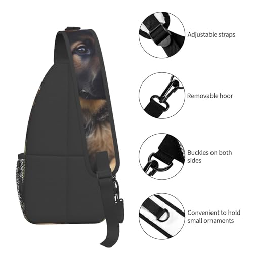 Mochila tipo sling negra para adulto 7.5"x3.5"x15.3" miniatura 4