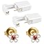 PAIR Gold Red Center Cz