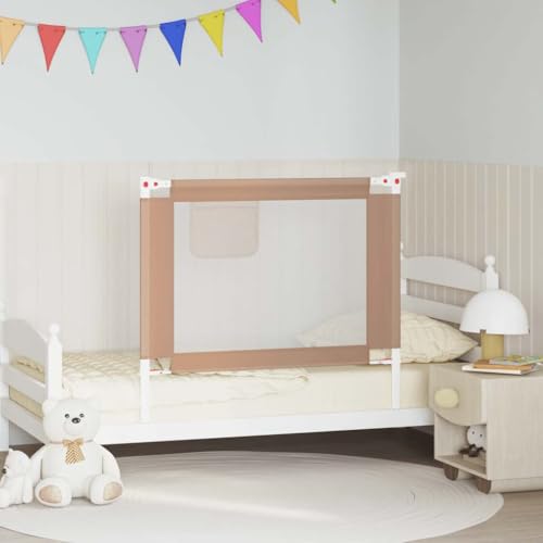 QUAHEAS Barrera protectora para cama infantil, 100 x 25 cm, tela con rejilla lateral plegable, altura regulable para cuna, cuna, cama de padres, seguridad y protección contra caídas al dormir