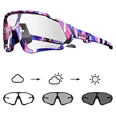 KAPVOE Photochromic Cycling Glasses Tr90 Frame For Men Women Clear Sports Sunglasses Mountain Bike Glasses Transparent MTB Bicycle Goggles Running 38 Cover