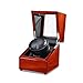 NC Ecrins pour Montres Automatiques Boîte de Remontoir de Montre 1 Espaces de Remontage en Bois de Coquille et Cuir de Couleur Café Noir 5 Réglage du Mode de Rotation Oreiller en Peluche Flexible