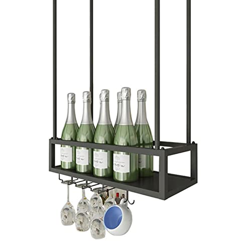 Estante de Vino de Metal montado en la Pared con Soporte para Copas Estante de Almacenamiento de Vino Colgante Boca Abajo para Bar en casa