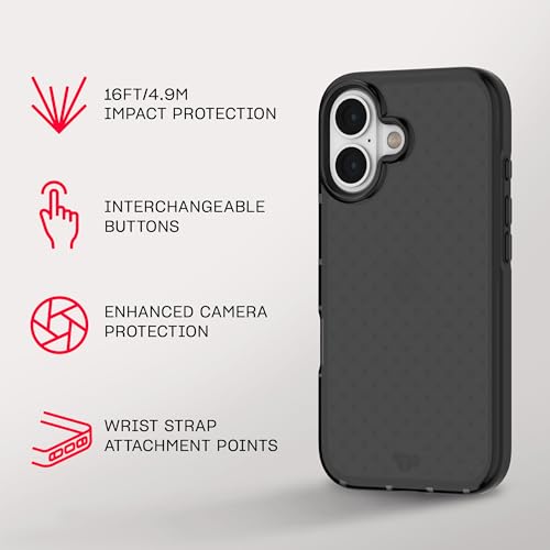 Image of Tech21 EvoCheck for iPhone 16 - Impact Protection Case - in Smokey