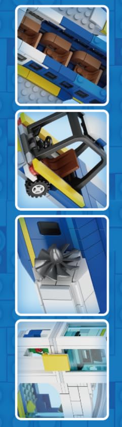 City Passenger Airplane Building Set, 711 PCS 3 IN 1 Plane Building Blocks Kit with Airport Terminal, Radar Tower, Luggage Truck, Planes Model Toys Gift for Boys Girls Kids 6 7 8 9+ Years Old