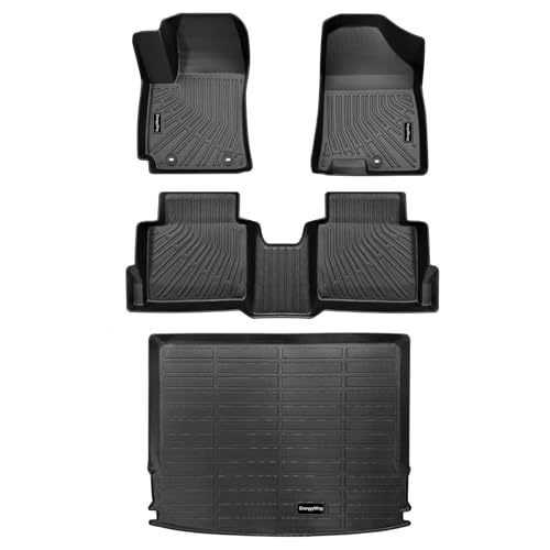 EnergyyWing Custom Fit All Weather Car Floor Mats for Hyundai Kona 2026 2025 2024 - Heavy Duty TPE Floor Liners & Cargo Mat Full Set | Non-Slip Black Interior Car Accessories for Hyundai Kona