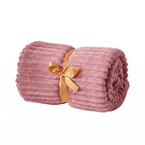 Image of Cotton Bolls Textiles Cozy Plush AC Blanket for Single Bed, Lightweight All Season Blanket, Ultra Soft Blanket for AC Room, Mild Winter, Can Be Used as Bedsheet in Winter, 90x90 Inches, Pencil Mauve