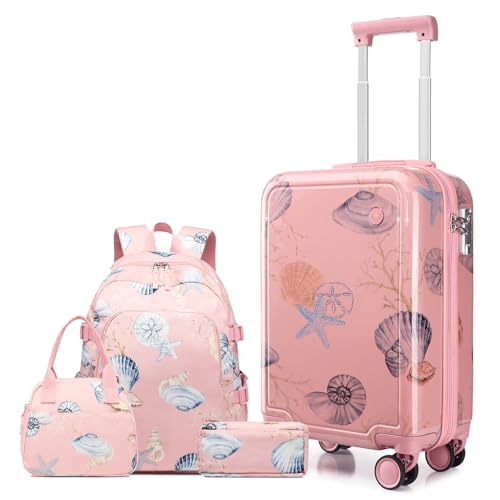 Somago 4 Piece Kid's Luggage with Backpack Set for Boys Girls Spinner 18