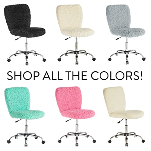Urban Shop Faux Fur Rolling Task Chair, Gray #TOP6