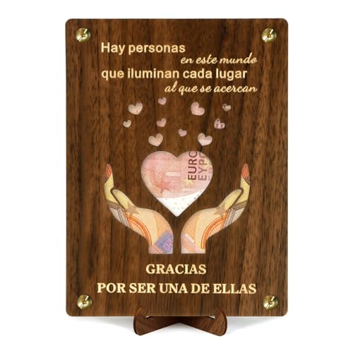 Giftota Tarjeta de Agradecimiento de Madera de Regalo Original, Regalo de Agradecimiento, Embalaje de Regalo de Dinero con Tarjeta de Felicitación