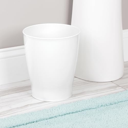 iDesign Small Round Plastic Bathroom Trash Can - Ideal for Bathroom or Office - White - Made in USA by iDesign - Image 7