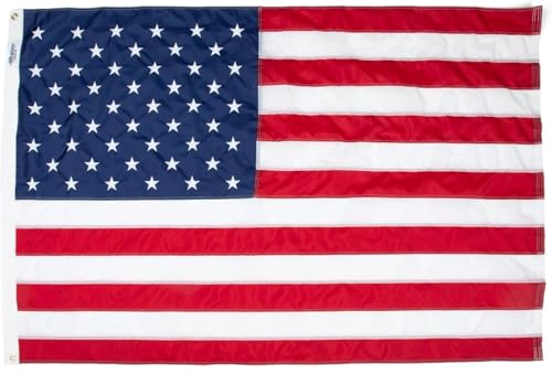American Flag | American-Sourced Nylon Fabric, Embroidered Stars, Hand-Stitched | Proudly Made in USA (3' x 5')