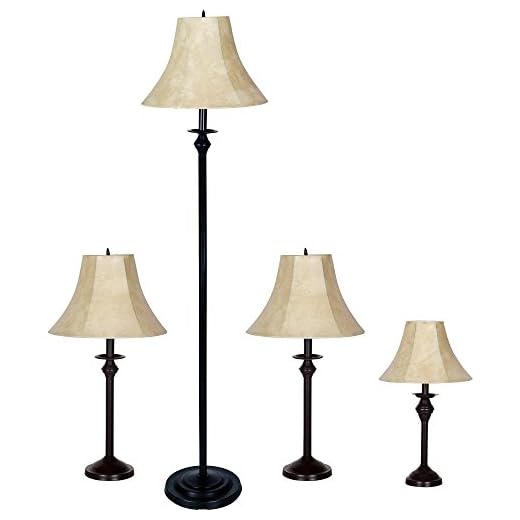 Better Homes and Gardens 4-Piece Lamp Set, Bronze Finish