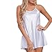 BlancsserD Donne Del Bambino Della Bambola Lingerie Sexy Camicia Da Notte Chemise Del Merletto Nightwear Strap V-Collo Macchia Babydoll, bianco, L