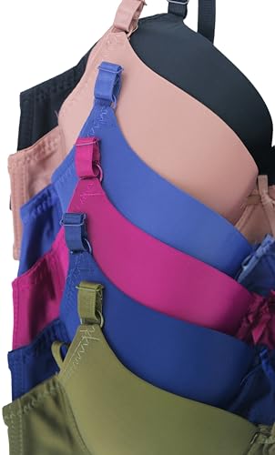 Image of ToBeInStyle Women's Pack of 6 Classic Style Underwire Supportive Padded Bras