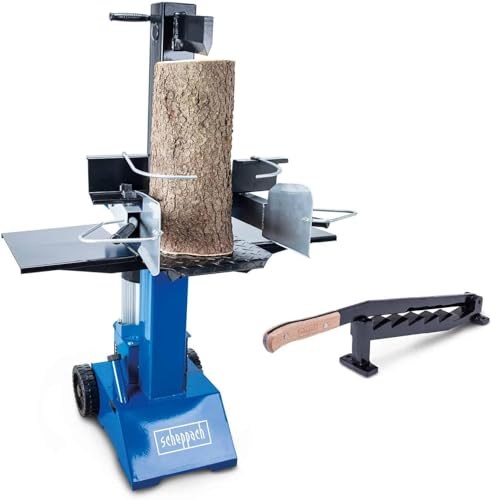 Scheppach Fendeur à bûches vertical HL810 | 3000W / 230V | Fendeur de bois hydraulique | Bâti en acier | Puissance de fendage 8T | Course de 550mm (Solo + Accessoire,...