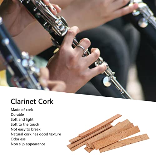 10Pcs Clarinet Neck Joint Cork Saxophone Neck Cork Sheet Musical Instrument Accessories for Bb Clarinets