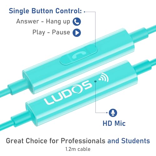 Image of LUDOS OMNITONE USB C Headphones for iPhone 17 16 15 Pro Max Plus Air iPad Pro, 5 Years Warranty, USB-C Earbuds for Samsung Galaxy S24 S23 Ultra S22 S21 FE S20 Z Flip 3 Fold 4, USB Type C Earphones