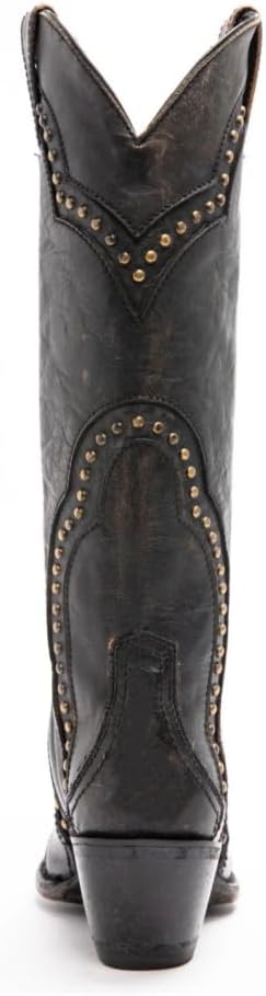 keleimusi Ladies Western Cowboy Boots Distressed Stitch Studded Snip-Toe Mid Calf/Knee High Cowgirl Boots Pull-on Country Boots - Image 6