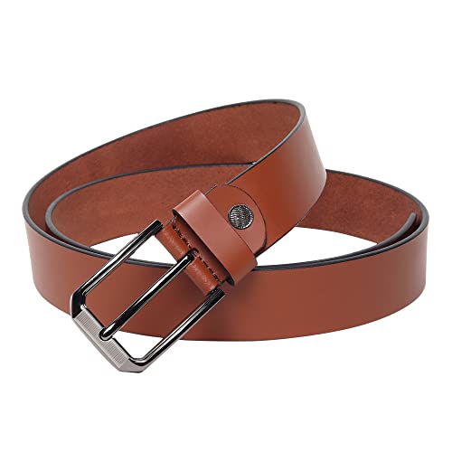 Image of Men's Formal Genuine Leather Adjustable Pin Buckle Belt (Leath-5)