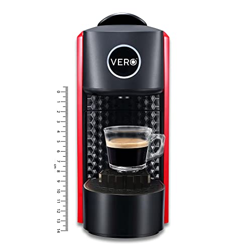 Image of VERO Infuso Pro Capsule Coffee Machine, Red, 20 Bar Italian ULKA Pump Espresso Maker, Compatible with Nespresso Original, 3 Brew & Temp Customization, Professional Coffee Maker, 2 Yr Warranty