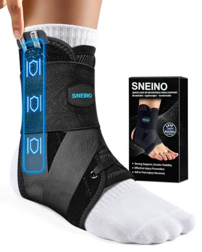 Ankle Brace for Women Men - Ankle Support Brace for Sprained Ankle,Ankle Stabilizer for Achilles,Tendon,Sprain,Injury Recovery,Lace up Ankle wrap for Running,Basketball,Volleyball